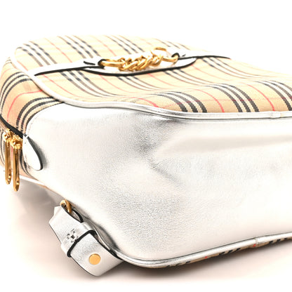 Burberry Smooth Calfskin 1983 Knight Check Link Backpack Silver 8 of 9