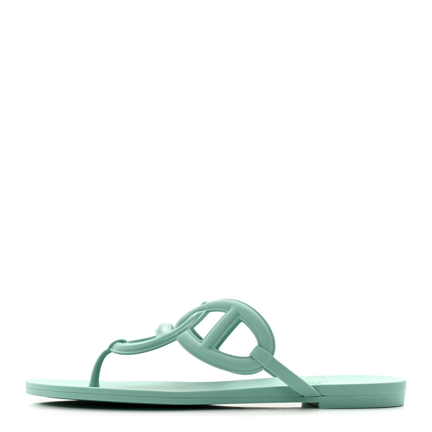 Hermes Rubber Womens Egerie Sandals 39 Vert Embrun 1 of 7