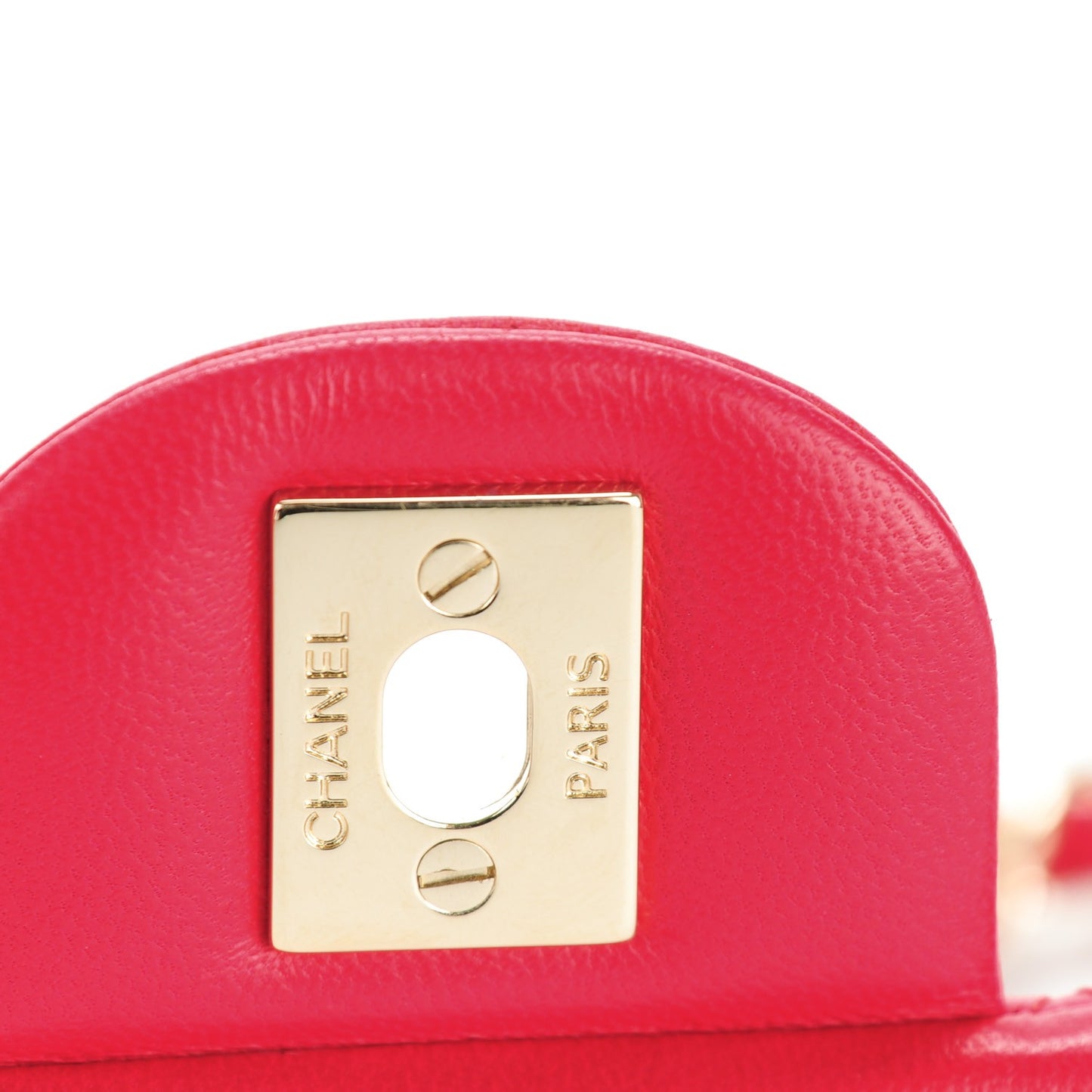 Lambskin Quilted Mini Rectangular Flap Red