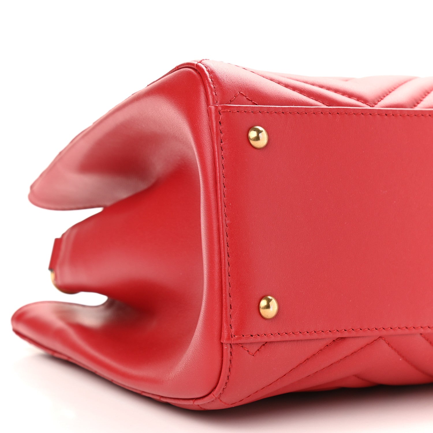 Gucci Calfskin Matelasse Small GG Marmont Tote Hibiscus Red 7 of 8