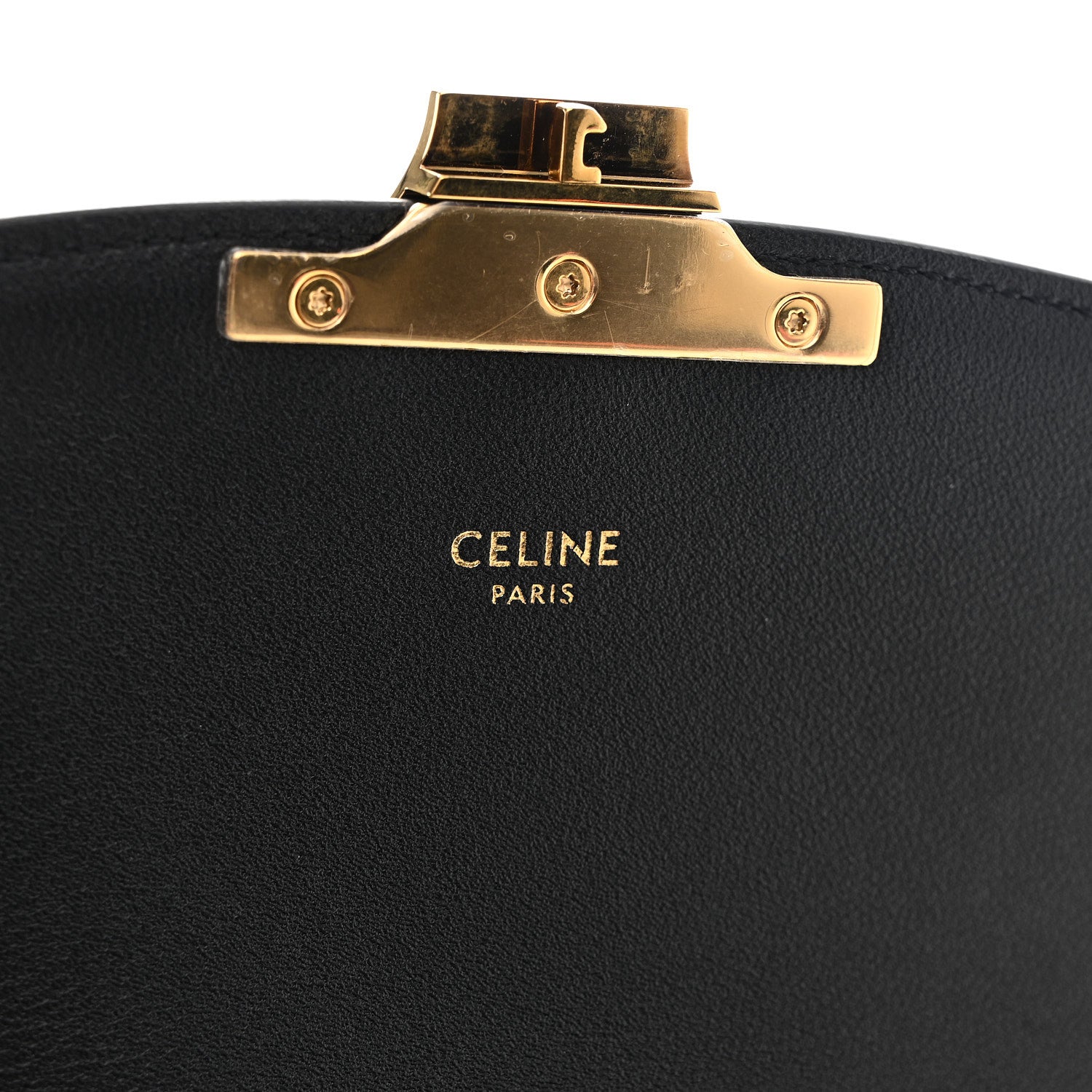Celine Velvet Calfskin Leopard Print Teen Triomphe Bag Brown Black 6 of 9