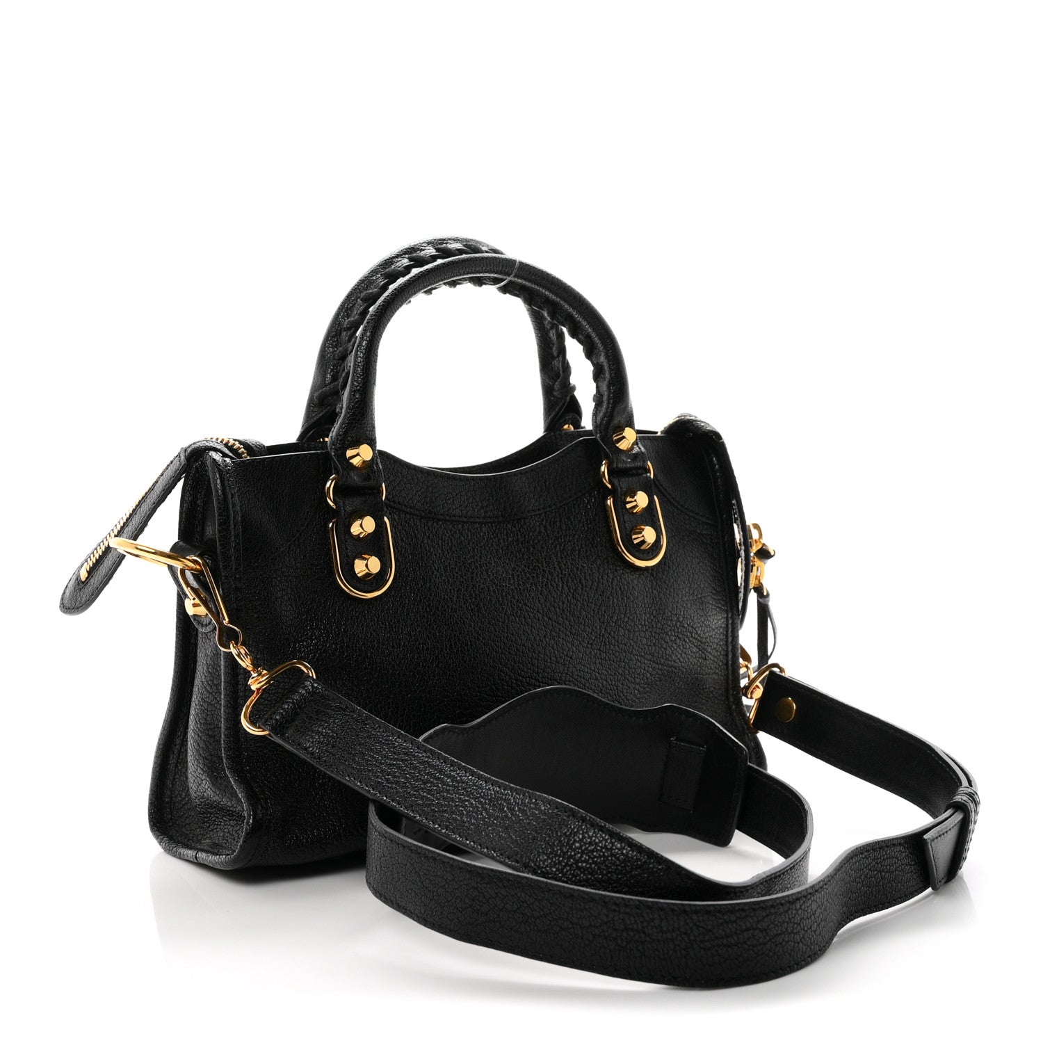 Balenciaga Chevre Gold Metallic Edge Hardware Mini City Black 4 of 11