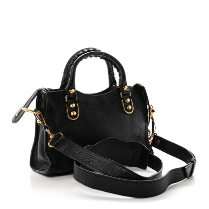 Balenciaga Chevre Gold Metallic Edge Hardware Mini City Black 4 of 11