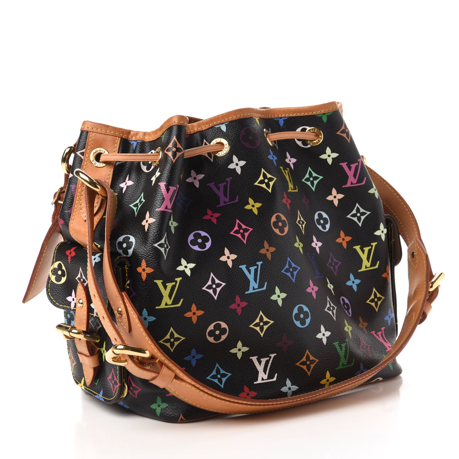 Louis Vuitton Monogram Multicolor Petit Noe Black 3 of 9