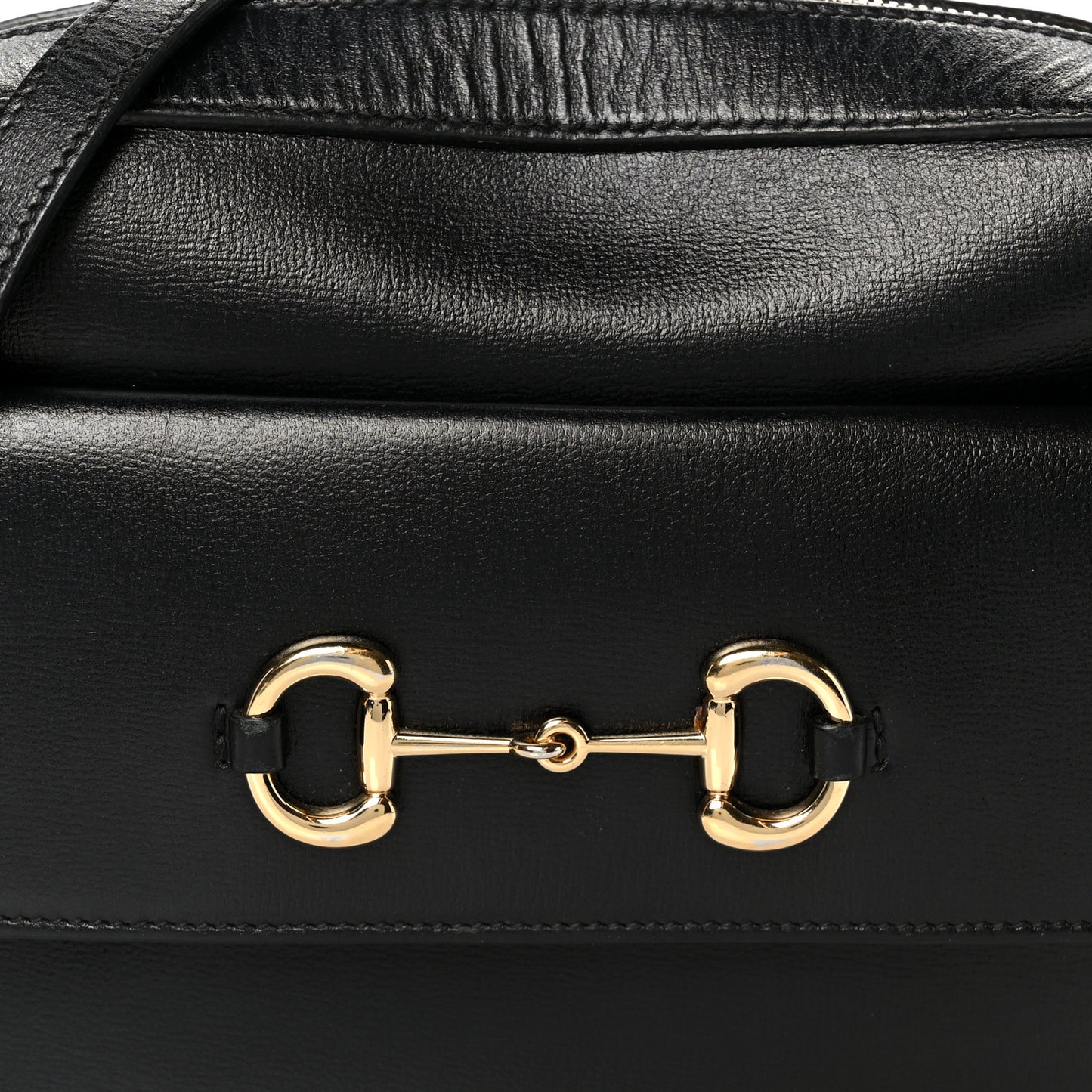 Textured Calfskin Small Horsebit 1955 Shoulder Bag Black