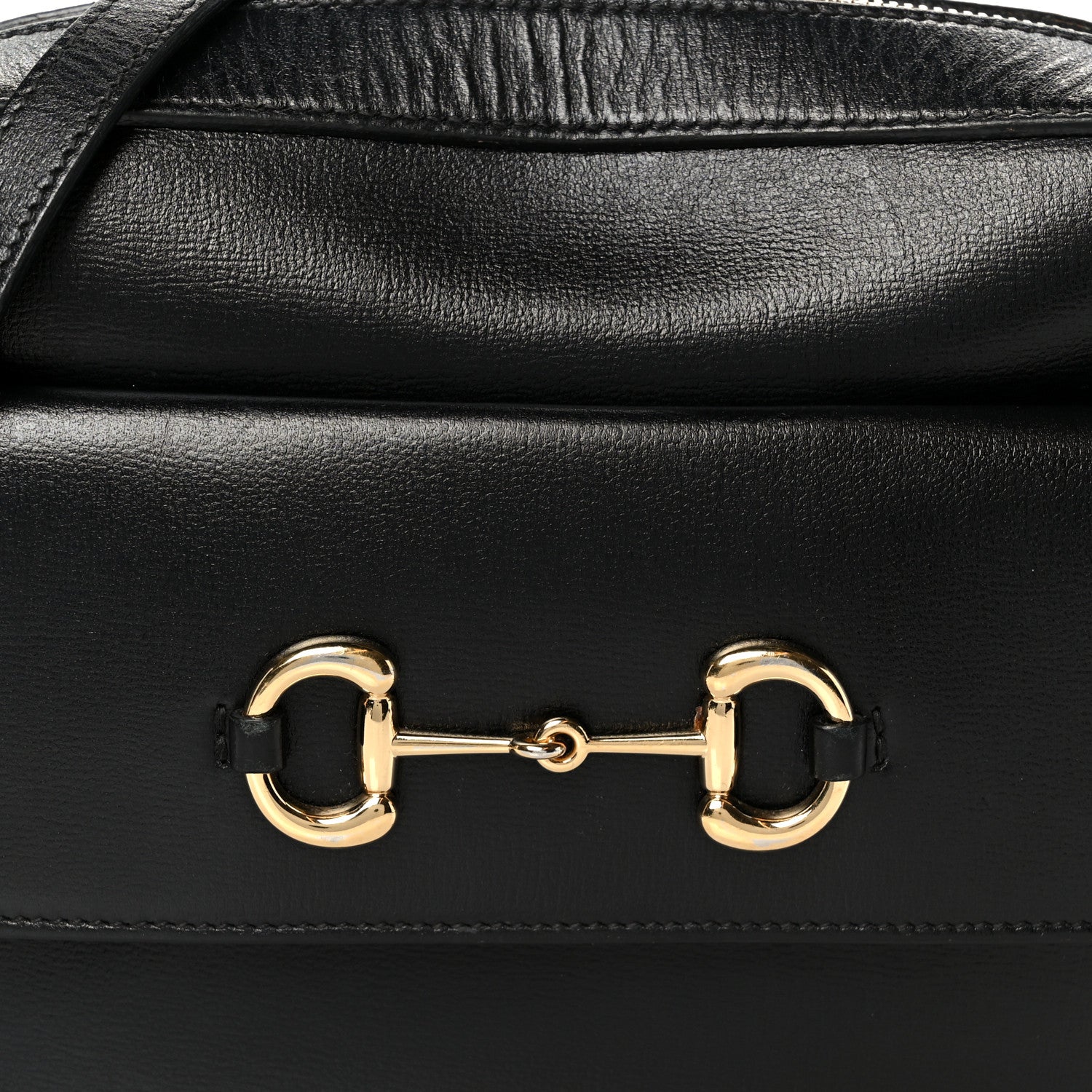 Gucci Textured Calfskin Small Horsebit 1955 Shoulder Bag Black 8 of 11