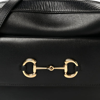 Gucci Textured Calfskin Small Horsebit 1955 Shoulder Bag Black 8 of 11