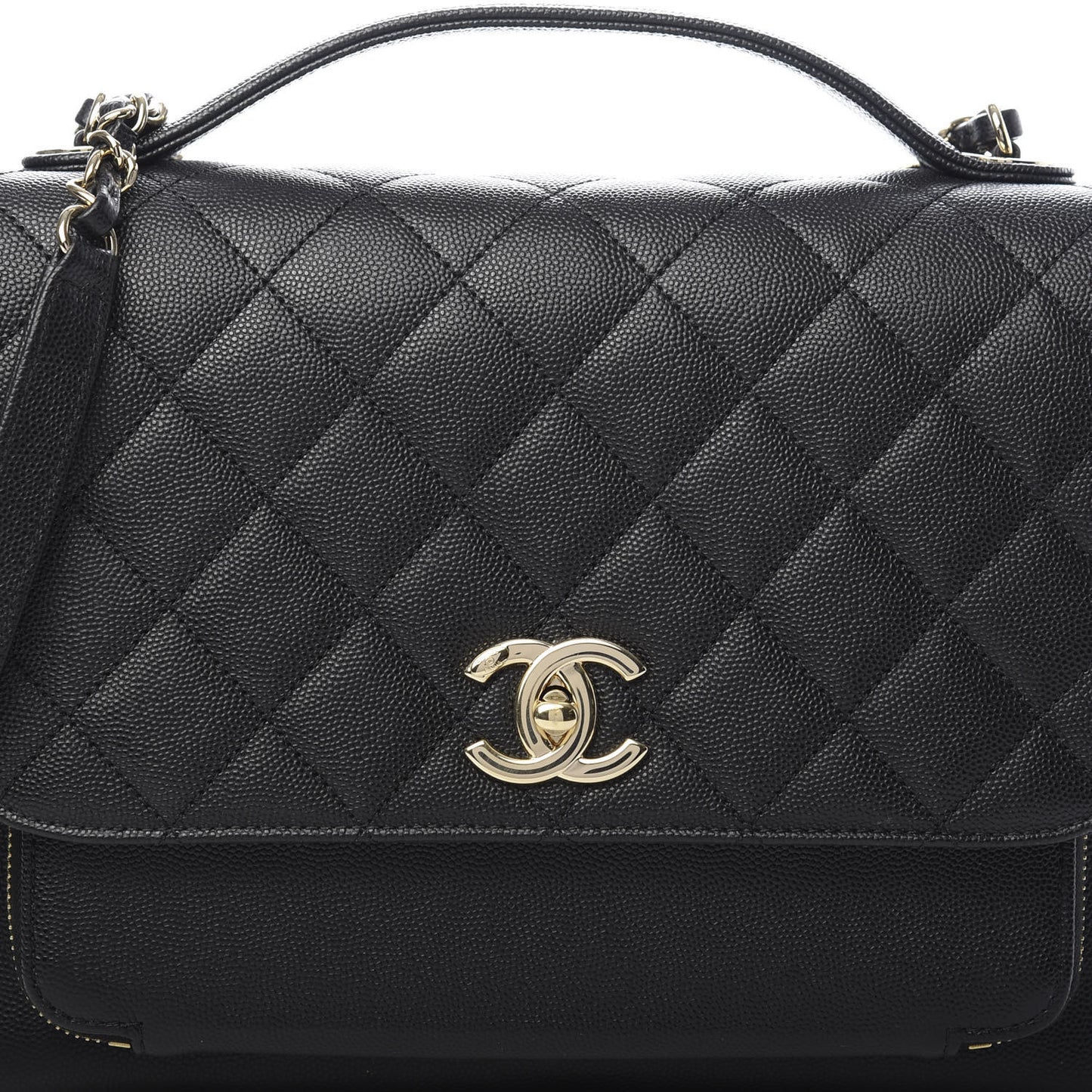 Caviar Quilted Large Business Affinity Flap Black