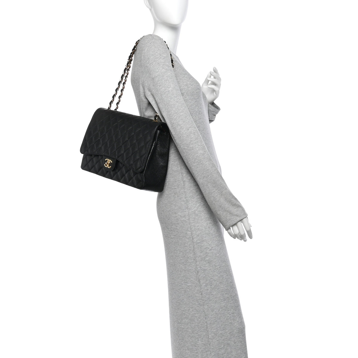 Chanel Caviar Quilted Maxi Double Flap Black 2 of 10