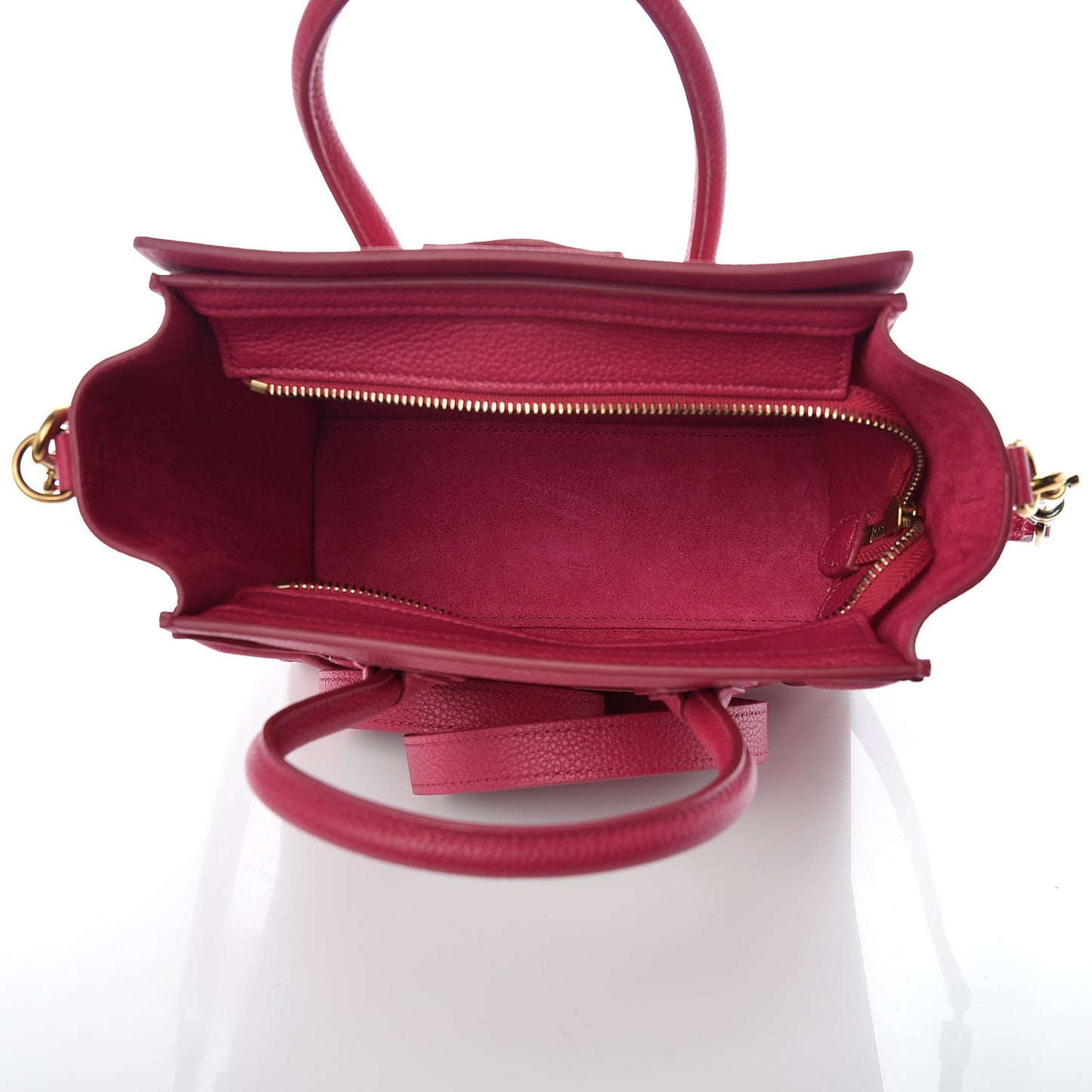 Drummed Calfskin Nano Luggage Fuchsia