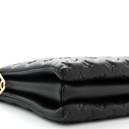 Louis Vuitton Lambskin Embossed Monogram Coussin MM Black 10 of 11
