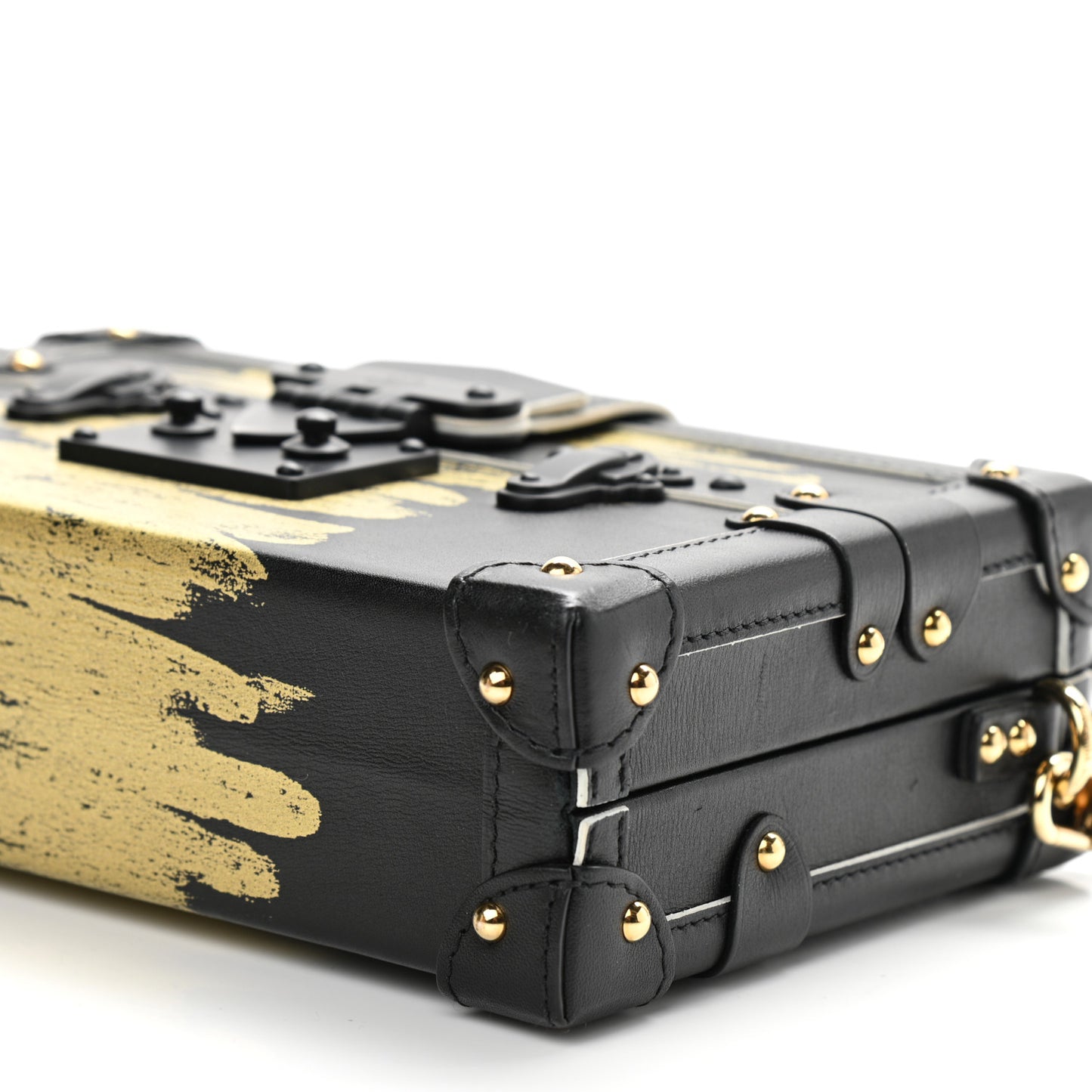 Calfskin Golden Light Petite Malle Black