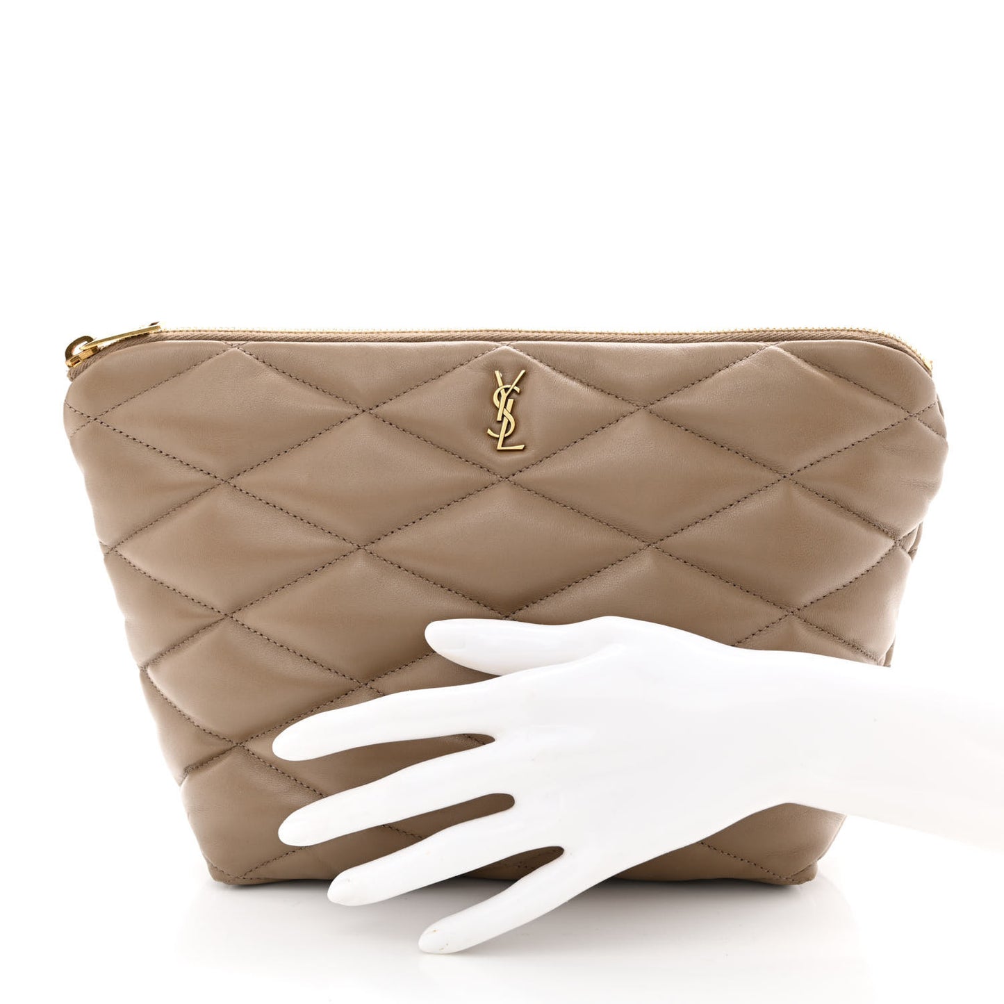 Lambskin Monogram Medium Sade Puffer Taupe