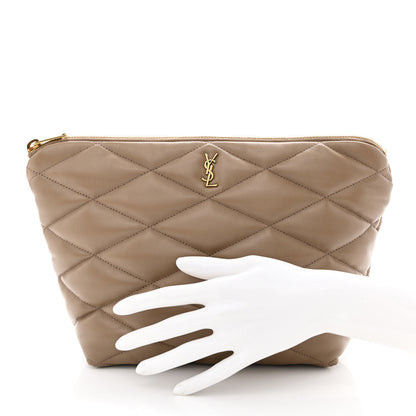 Saint Laurent Lambskin Monogram Medium Sade Puffer Taupe 2 of 10