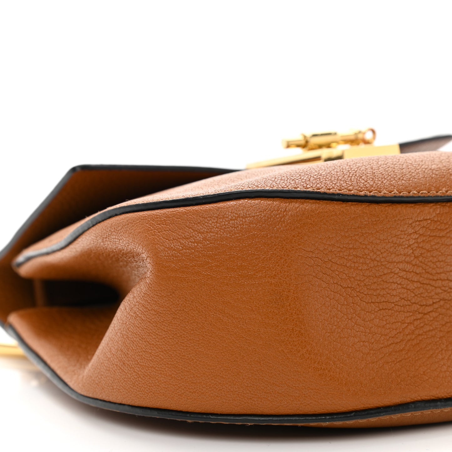 Grained Lambskin Drew Shoulder Bag Caramel