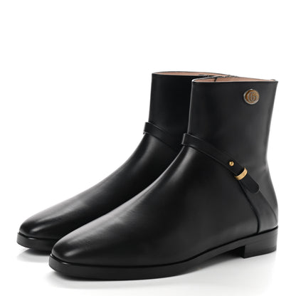 Gucci Calfskin Womens GG Ankle Boots 37.5 Black 3 of 8