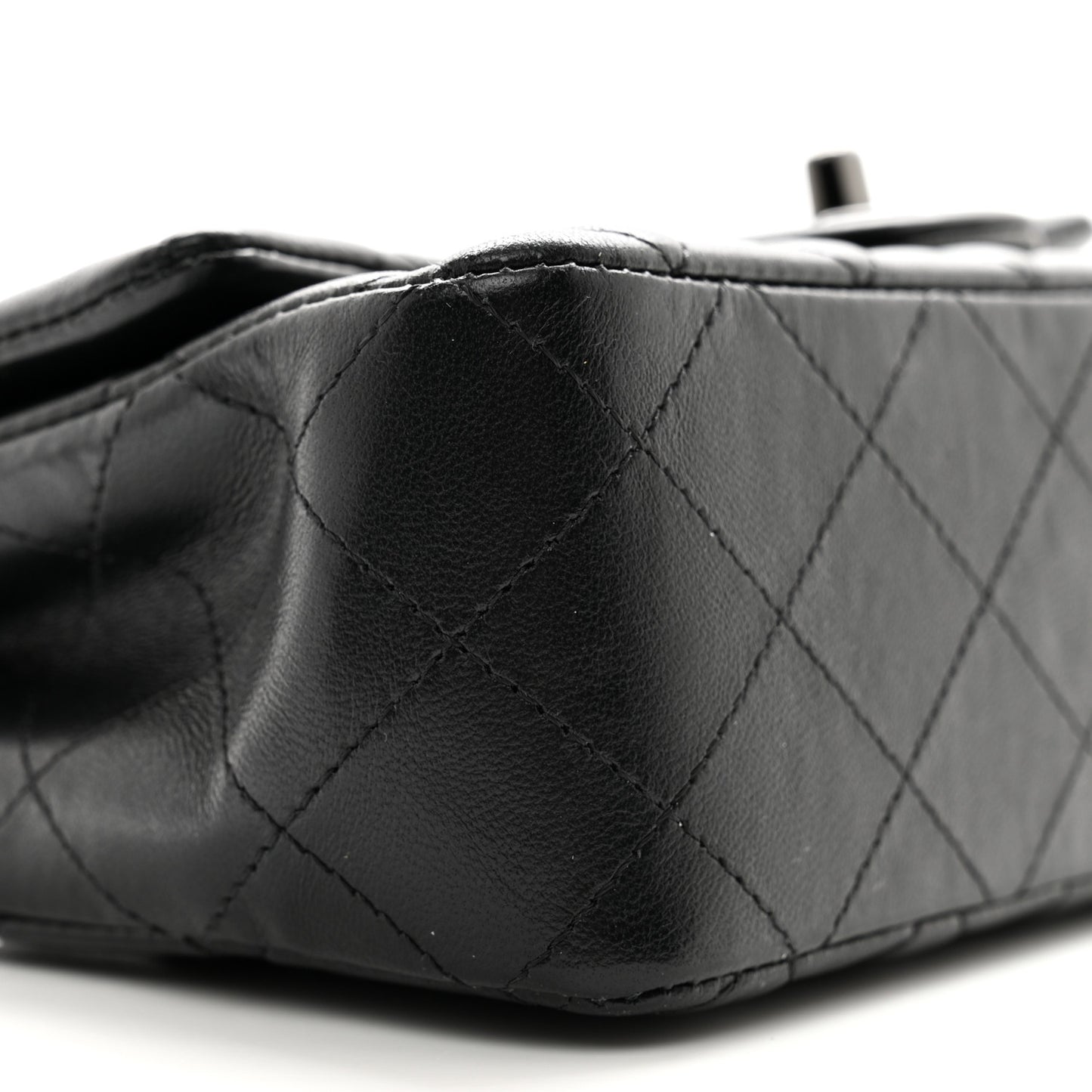 Lambskin Quilted Mini Rectangular Flap So Black