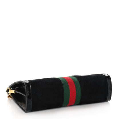 Gucci Suede Patent GG Web Small Ophidia Chain Shoulder Bag Black 4 of 14