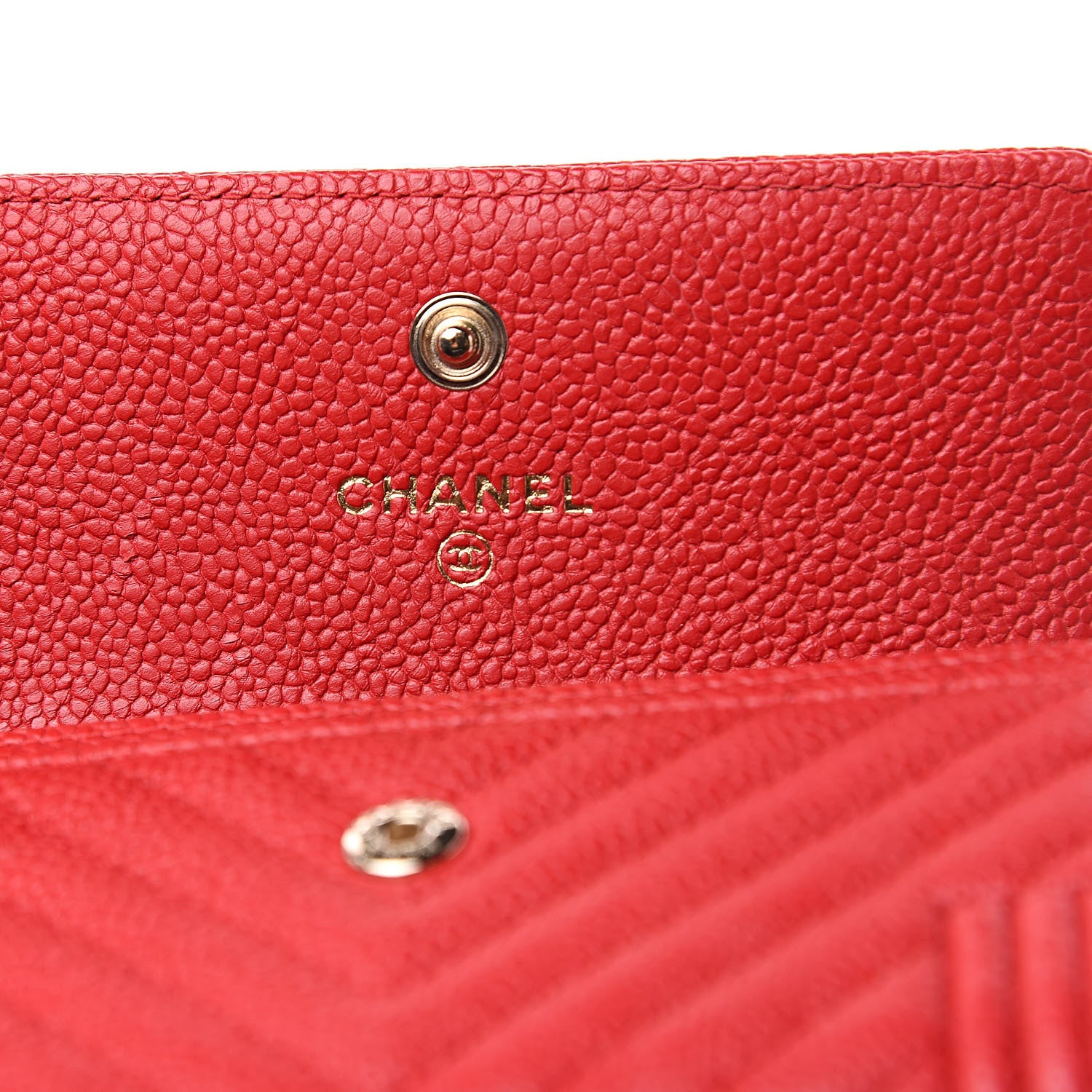 Chanel Caviar Chevron Quilted Boy Flap Card Holder Red 6 of 9