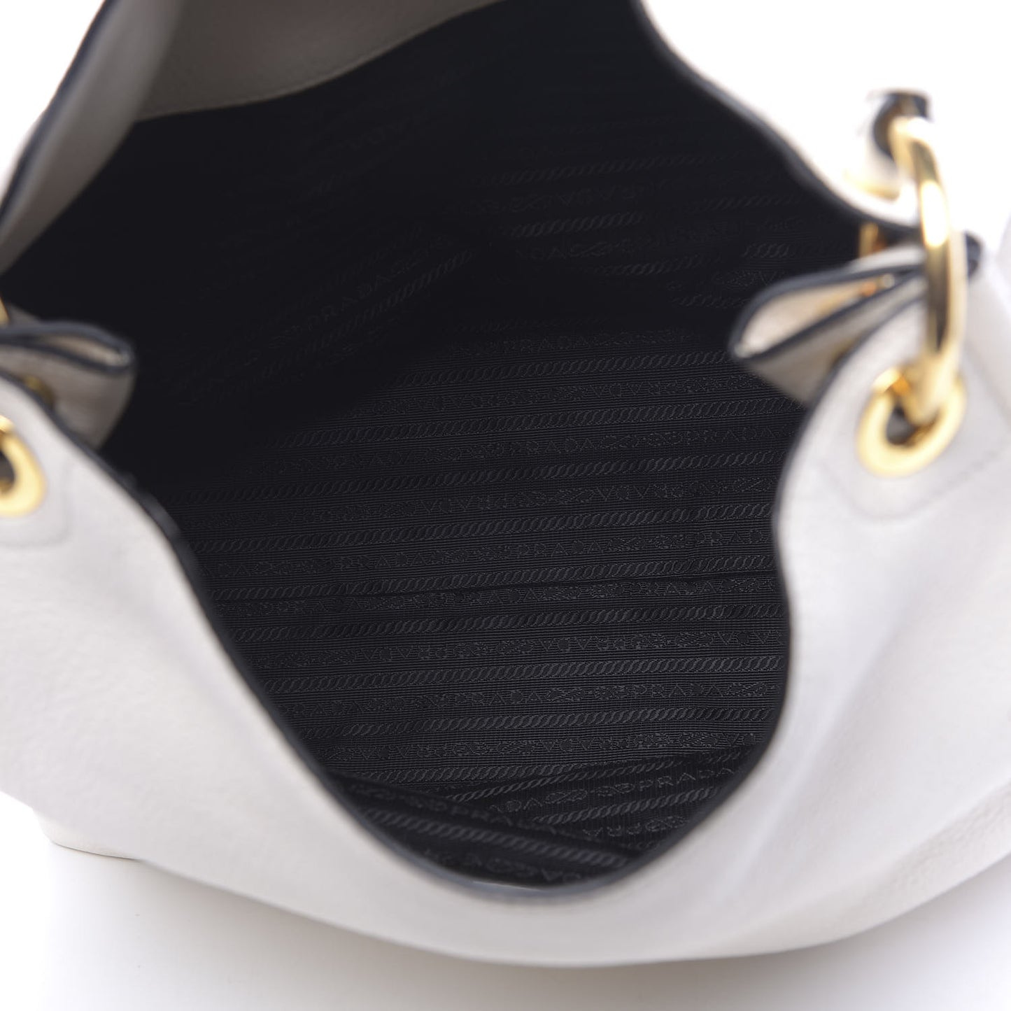 Vitello Phenix Embossed Logo Hobo White