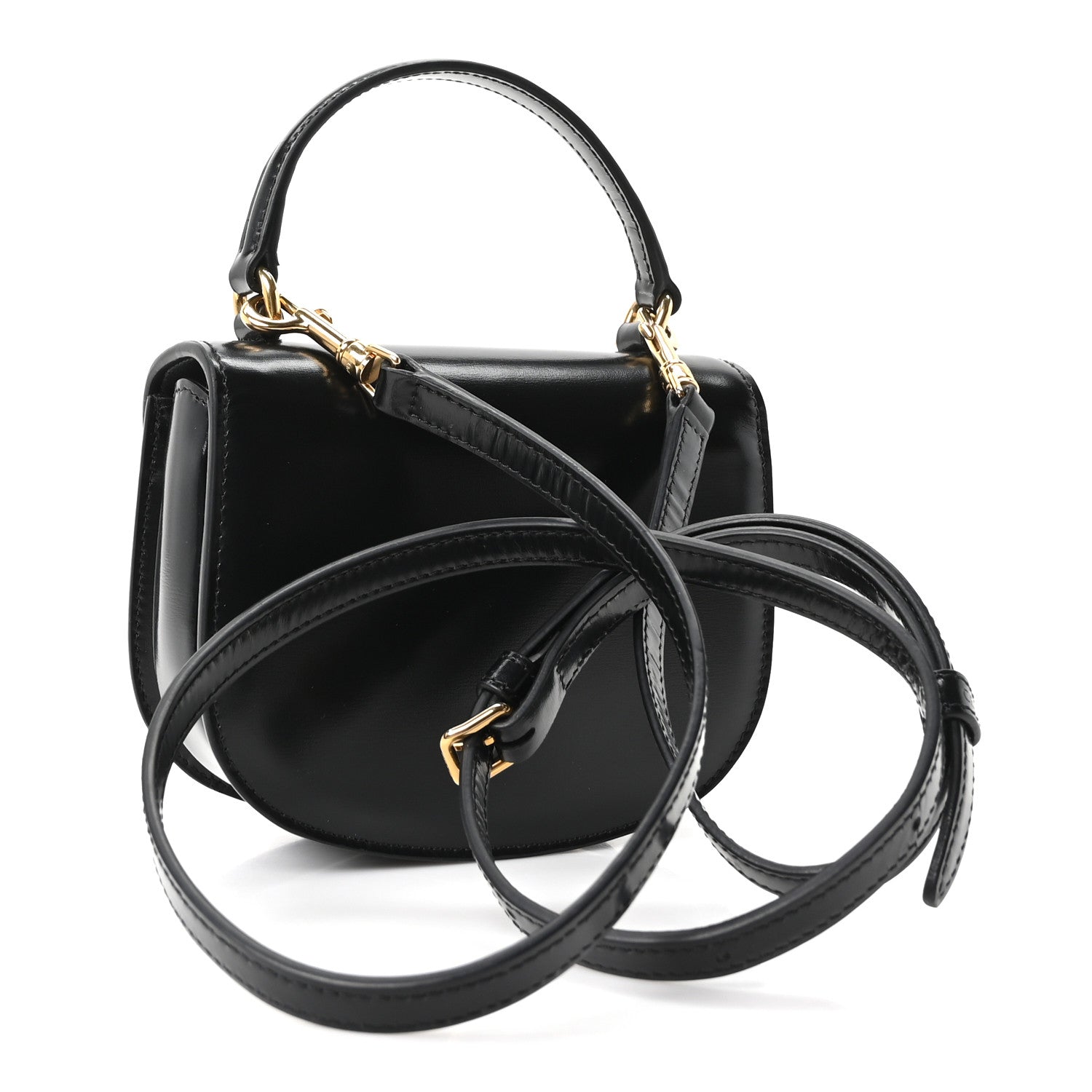 Celine Shiny Calfskin Triomphe Mini Besace Clea Black 3 of 10