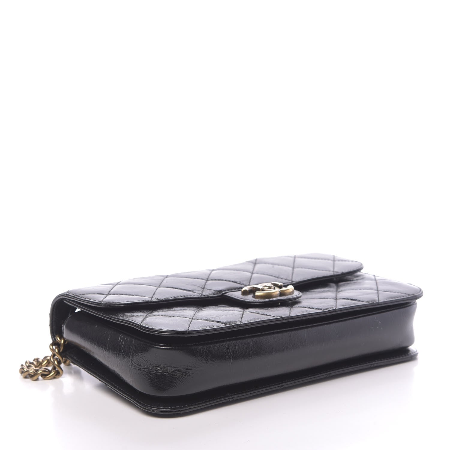 Chanel Glazed Calfskin Quilted Medium Perfect Edge Flap Black 4 of 13