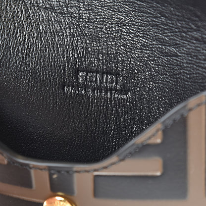Fendi Vitello Cruise F is Fendi Bi-Color FF 1974 Embossed Small Envelope Pouch Maya Black 6 of 7