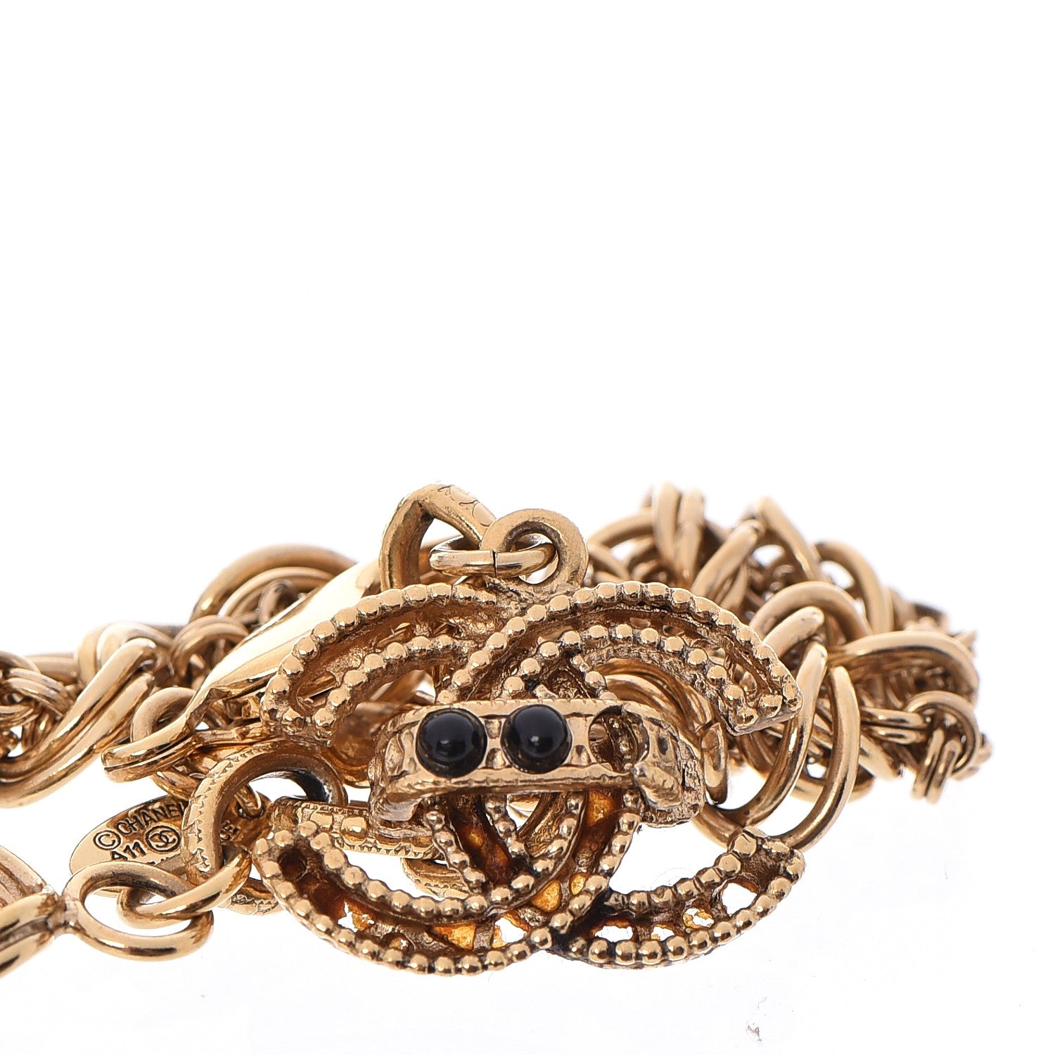 Chanel Chain Beaded CC Bracelet Gold 4 of 6