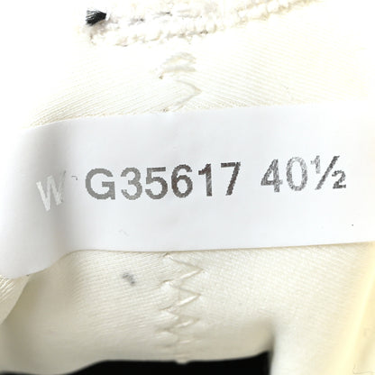 Chanel Velvet Calfskin Mixed Fibers CC Sneakers 40.5 Ivory Black 9 of 10