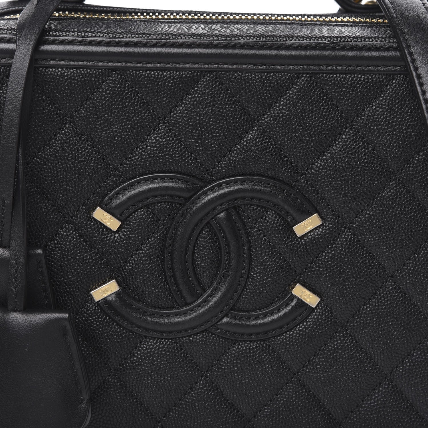 Chanel Caviar Quilted Medium CC Filigree Vanity Case Black 10 of 10