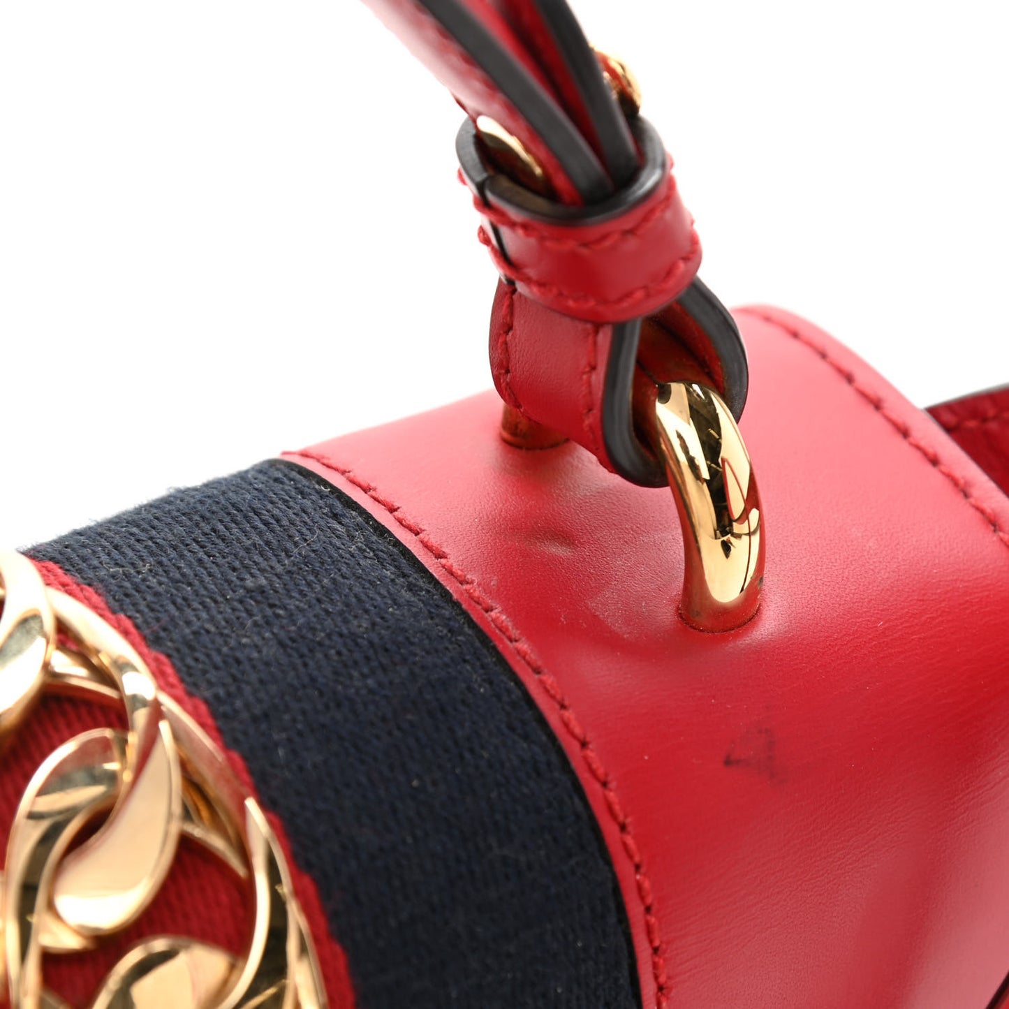 Calfskin Mini Sylvie Top Handle Bag Hibiscus Red