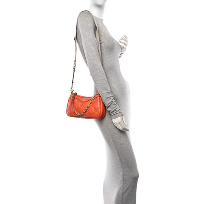 Gucci Calfskin GG Matelasse Chain Handbag Deep Orange Natural 2 of 11