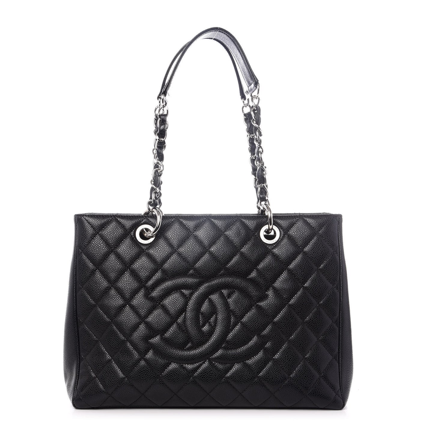 Caviar Quilted Grand Shopping Tote GST Black