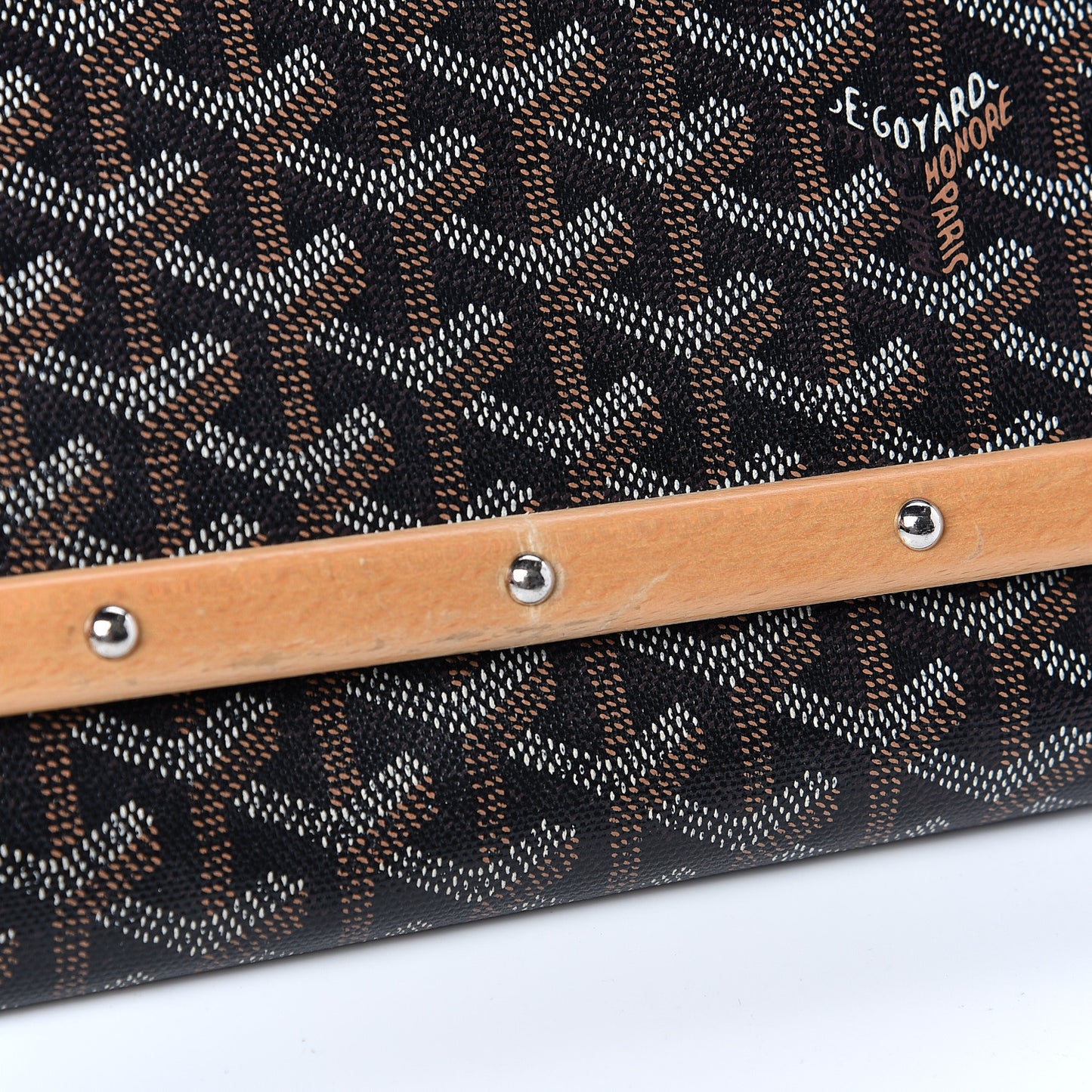 Goyardine Monte Carlo Bois Clutch Black