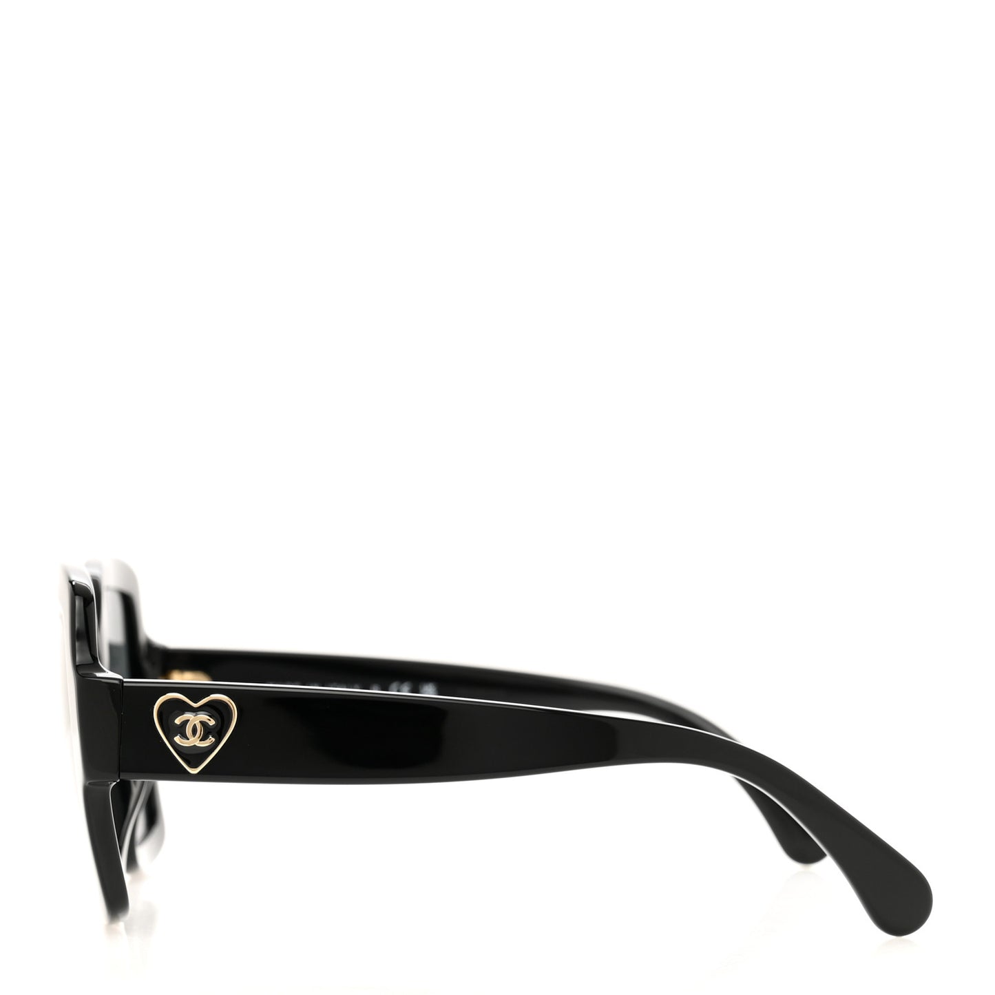 Acetate Square Heart Sunglasses 5479-A Black