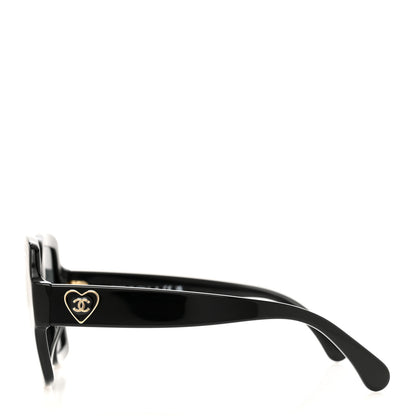 Chanel Acetate Square Heart Sunglasses 5479-A Black 3 of 7