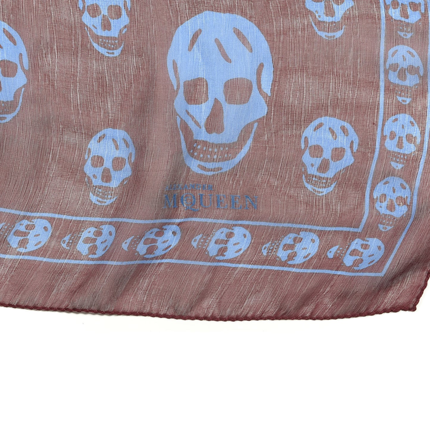 Silk Chiffon Skull Scarf Sky Blue