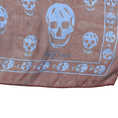 Alexander McQueen Silk Chiffon Skull Scarf Sky Blue 2 of 3