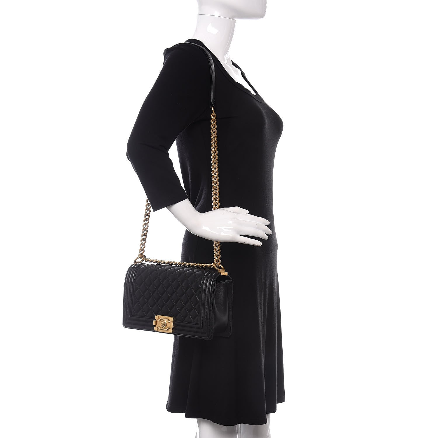 Chanel Lambskin Quilted Medium Boy Flap Black 2 of 11