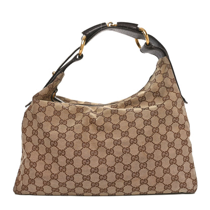 Gucci Monogram Medium Horsebit Chain Hobo Dark Brown 1 of 12