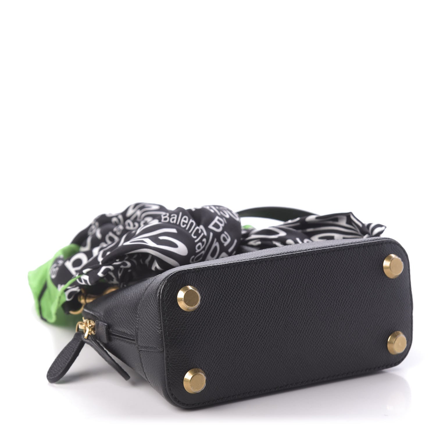 Balenciaga Grained Calfskin XXS Ville Top Handle Bag Scarf Black 4 of 9