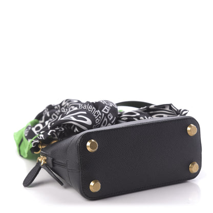Balenciaga Grained Calfskin XXS Ville Top Handle Bag Scarf Black 4 of 9