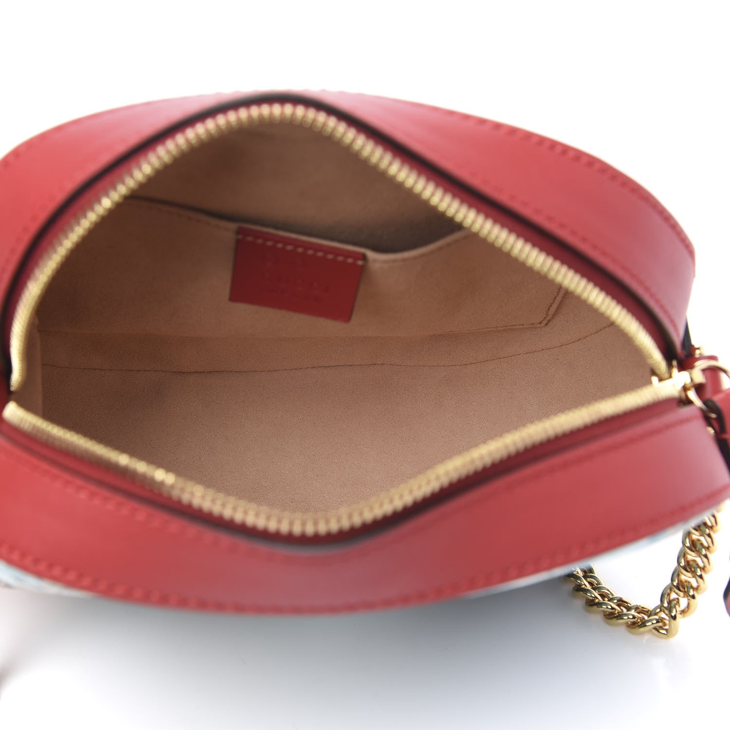 Gucci GG Supreme Monogram Blooms Mini Chain Shoulder Bag Beige Blue Navy Hibiscus Red 5 of 10