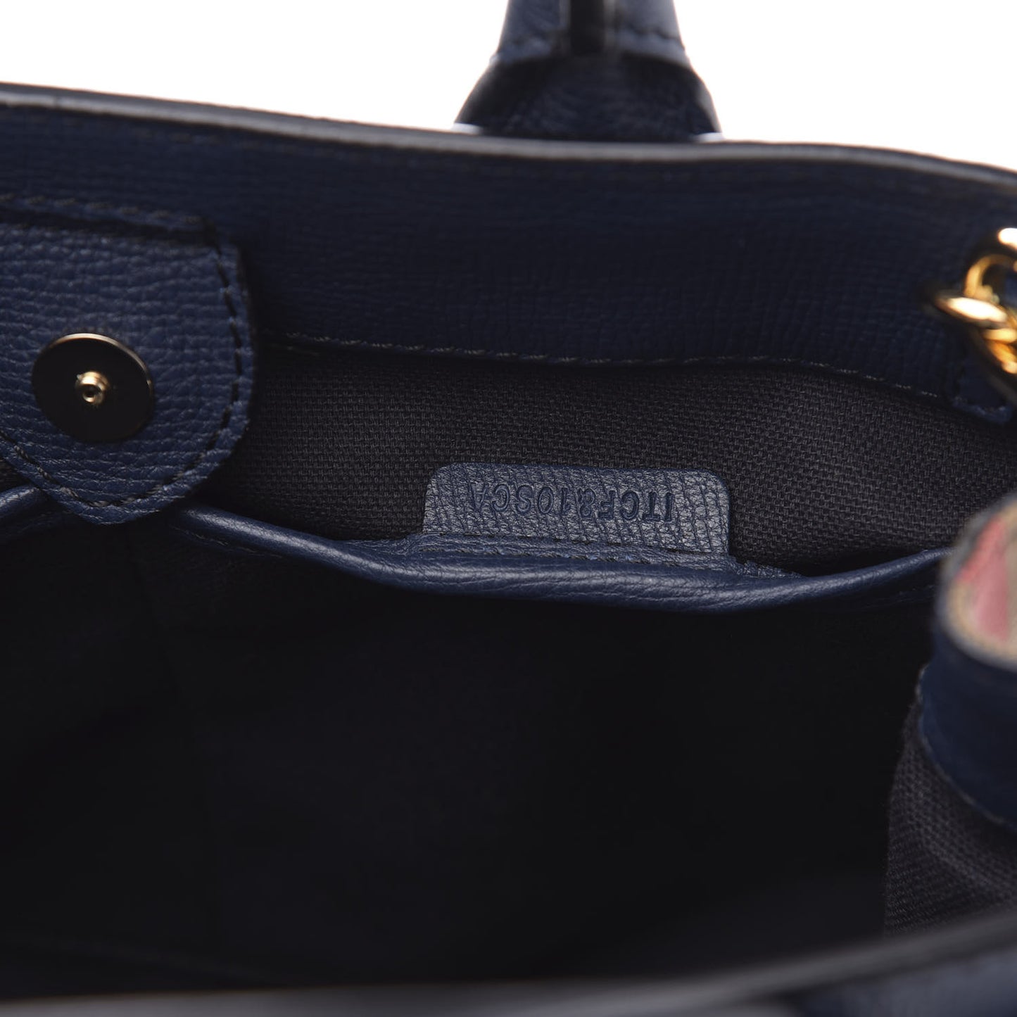 Grainy Calfskin House Check Small Banner Tote Midnight Blue
