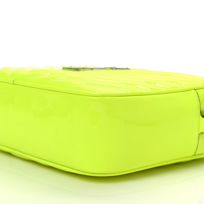 Saint Laurent Patent Calfskin Matelasse Monogram Lou Camera Bag Neon Yellow 10 of 12