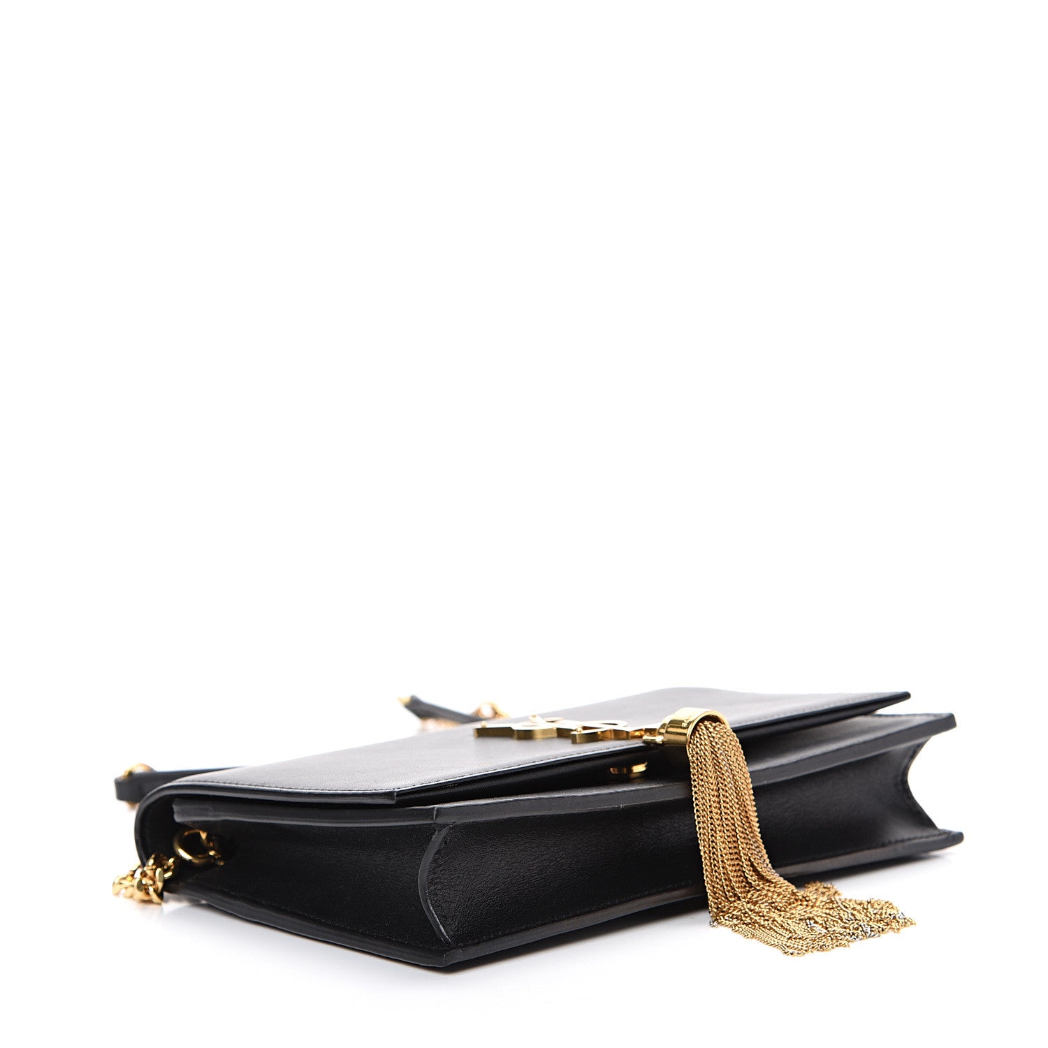 Saint Laurent Smooth Calfskin Classic Monogram Kate Tassel Chain Wallet Black 3 of 16