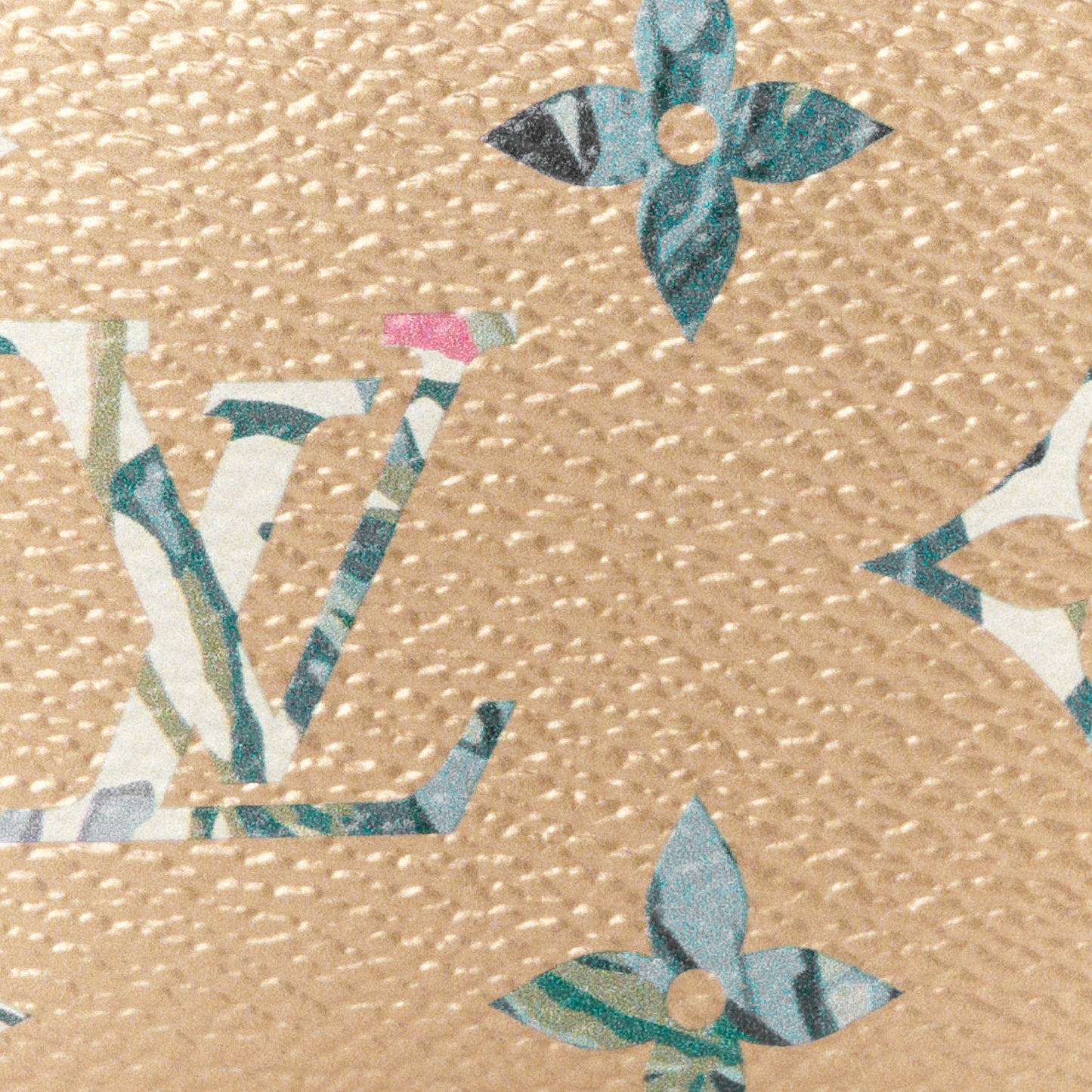 Metallic Monogram LV Garden Key Pouch Gold