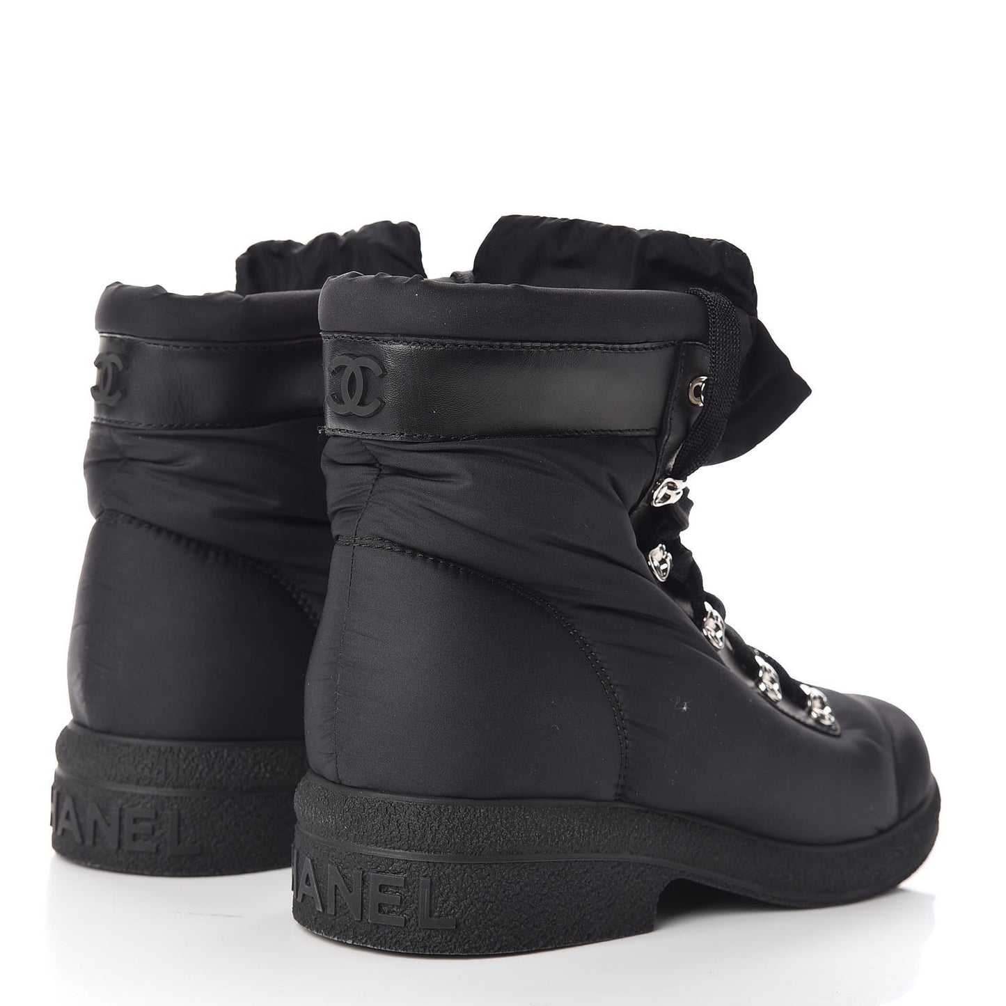 Nylon Calfskin Womens Coco Neige Short Boots 40 Black