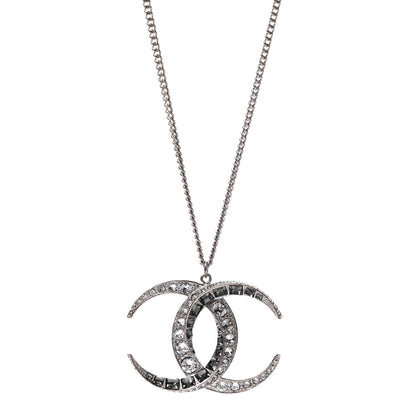 Chanel Baguette Crystal Moon CC Necklace Silver 1 of 3