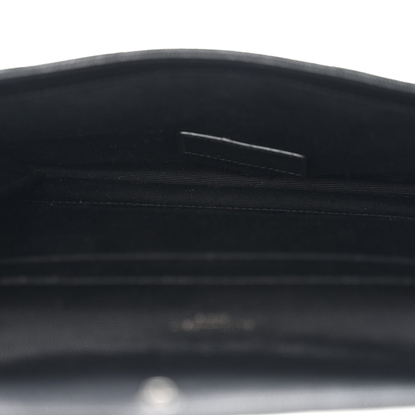 Grain De Poudre Matelasse Chevron Monogram Monochrome Envelope Clutch Black